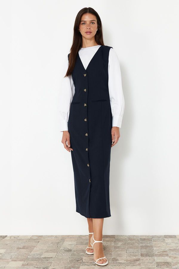 Trendyol Trendyol Navy Blue Woven Fabric Gilet Dress