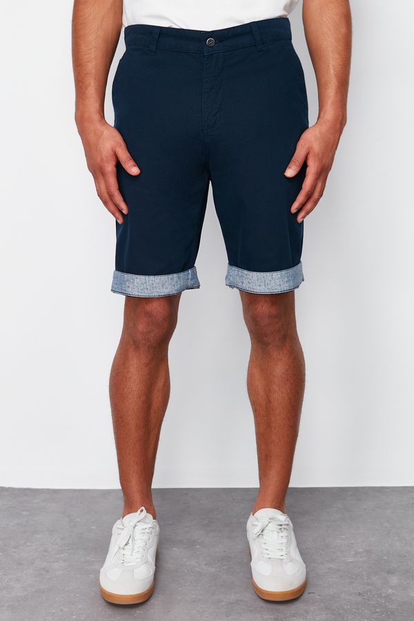 Trendyol Trendyol Navy Regular Fit Double Leg Gabardine Shorts