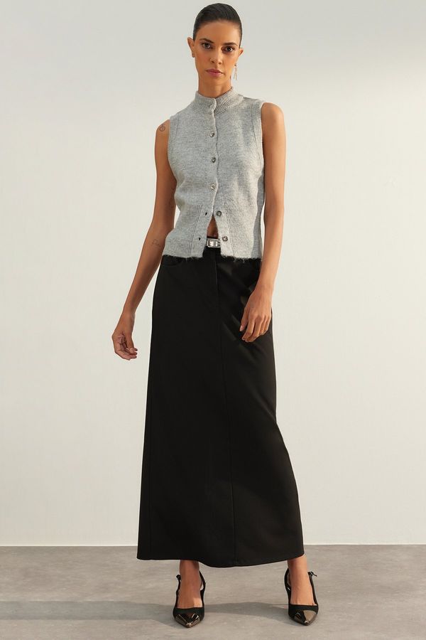 Trendyol Trendyol omejena izdaja Siva srebrna mehka teksturirana pletenina Cardigan