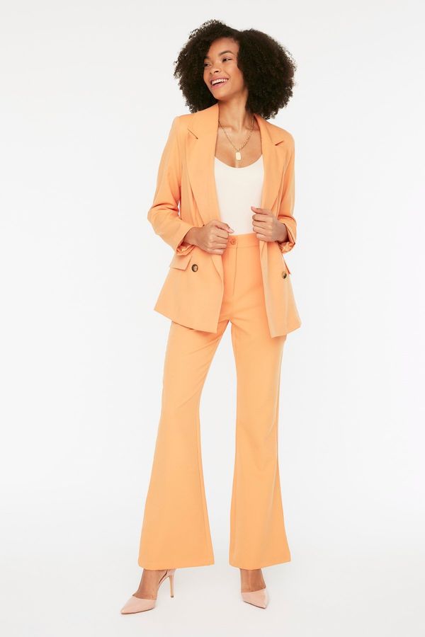 Trendyol Trendyol Orange High Waist Flare Tkane hlače