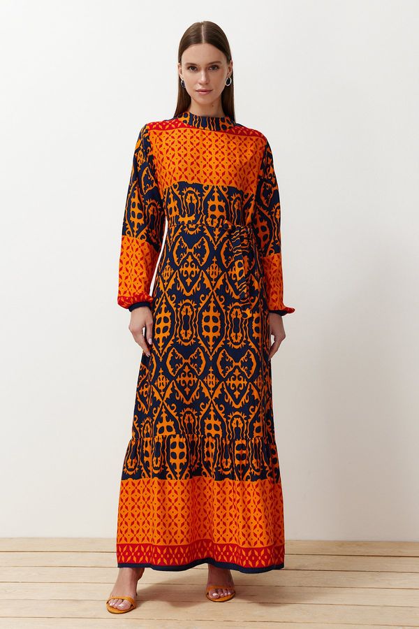 Trendyol Trendyol Orange Paisley Patterned Viscose Dress