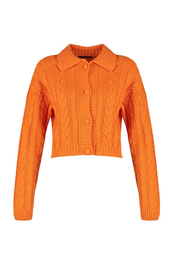 Trendyol Trendyol oranžni pulover za pridelke Cardigan