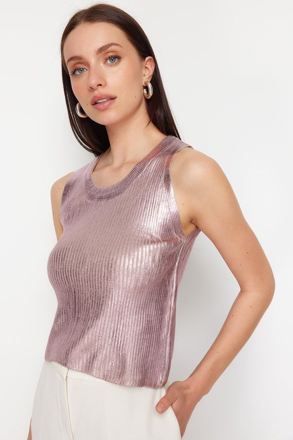 Trendyol Trendyol Pale Pink Leaf Knitwear Blouse