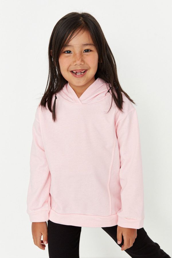 Trendyol Trendyol Pink Basic Girls' Knitted Thick Sweatshirt with Fleece Fleece