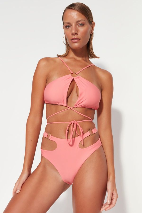 Trendyol Trendyol Pink Halter Neck dodatek Bikini Top