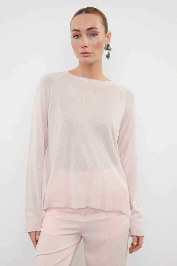 Trendyol Trendyol Pink Transparent Fine Knitwear Sweater