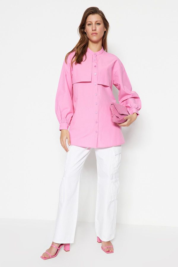 Trendyol Trendyol Pink Woven Cotton Shirt