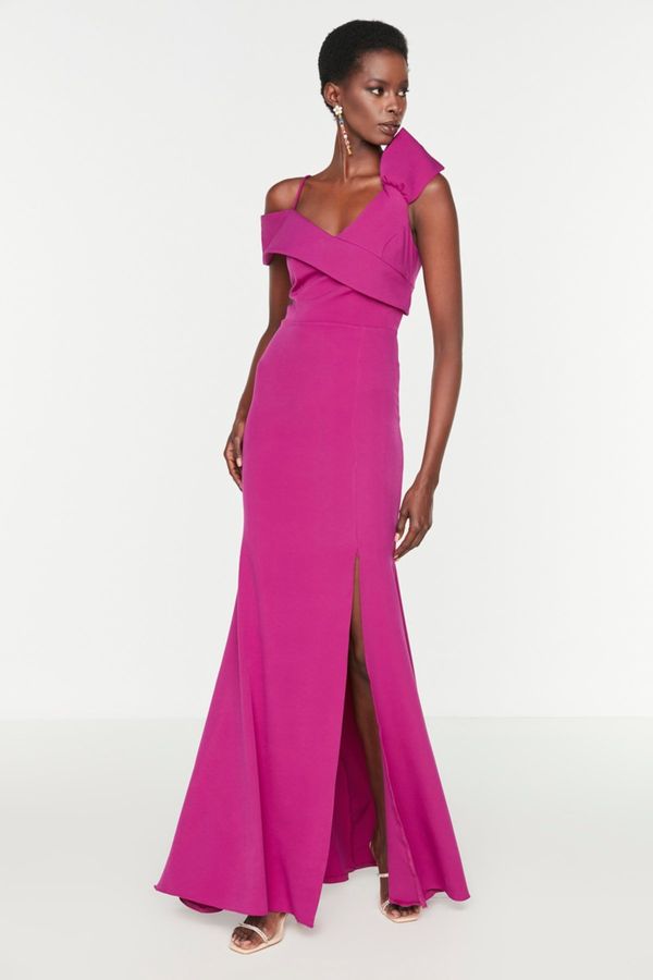 Trendyol Trendyol Plum Collar Detailed Evening Dress