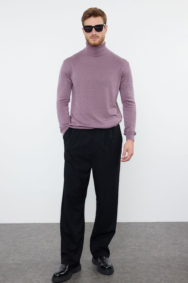 Trendyol Trendyol Plum FL Slim Turtleneck Plain Knitwear Sweater