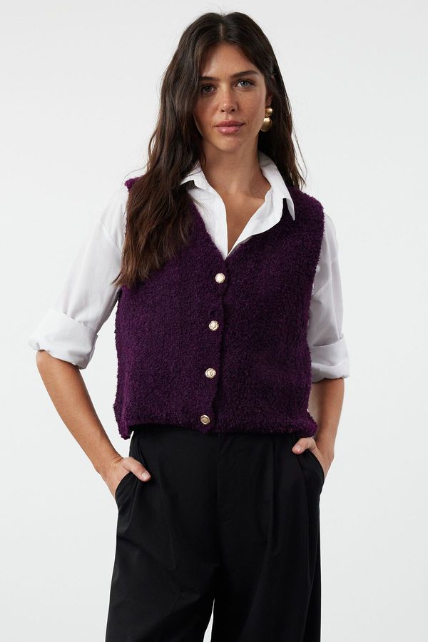 Trendyol Trendyol Plum Regular Boucle Vest