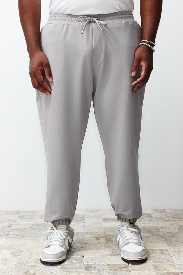 Trendyol Trendyol Plus Size Grey Oversize 100% Sweatpants