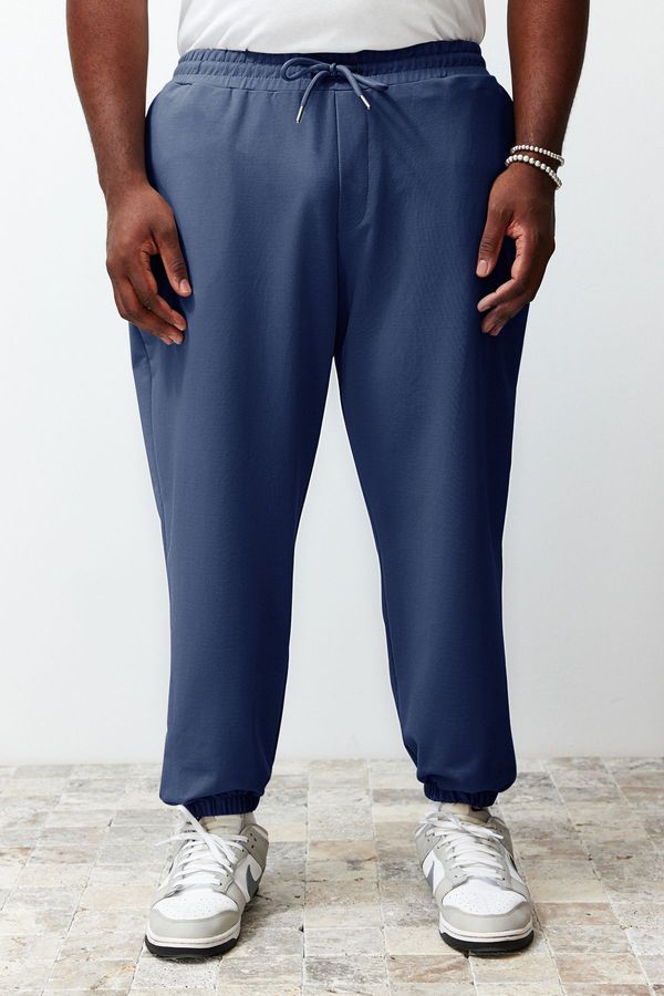 Trendyol Trendyol Plus Size Indigo Oversize Comfortable 100% Cotton Sweatpants
