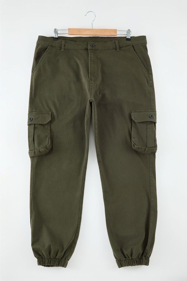 Trendyol Trendyol Plus Size Khaki Gabardine Cargo Trousers