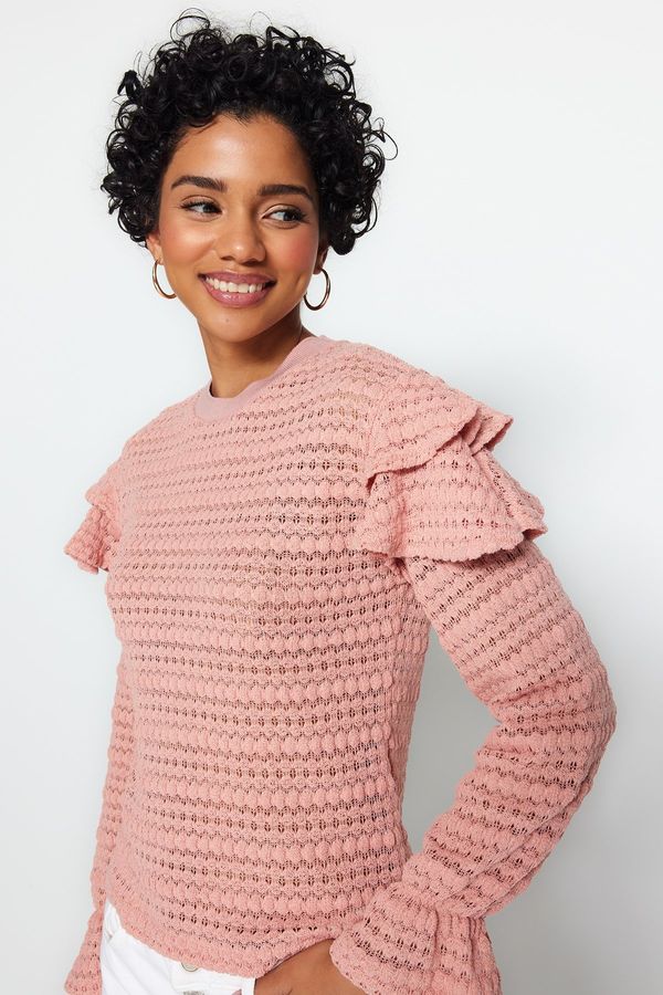 Trendyol Trendyol posušen pulover za pletenine iz teksturirane vrtnice
