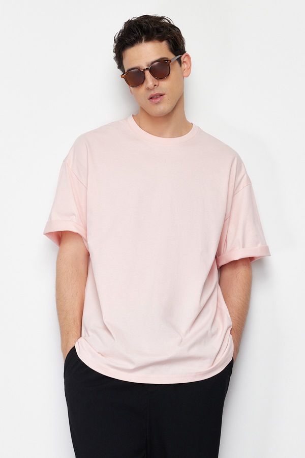 Trendyol Trendyol Powder Oversize/Wide-Fit Basic 100% Cotton T-Shirt