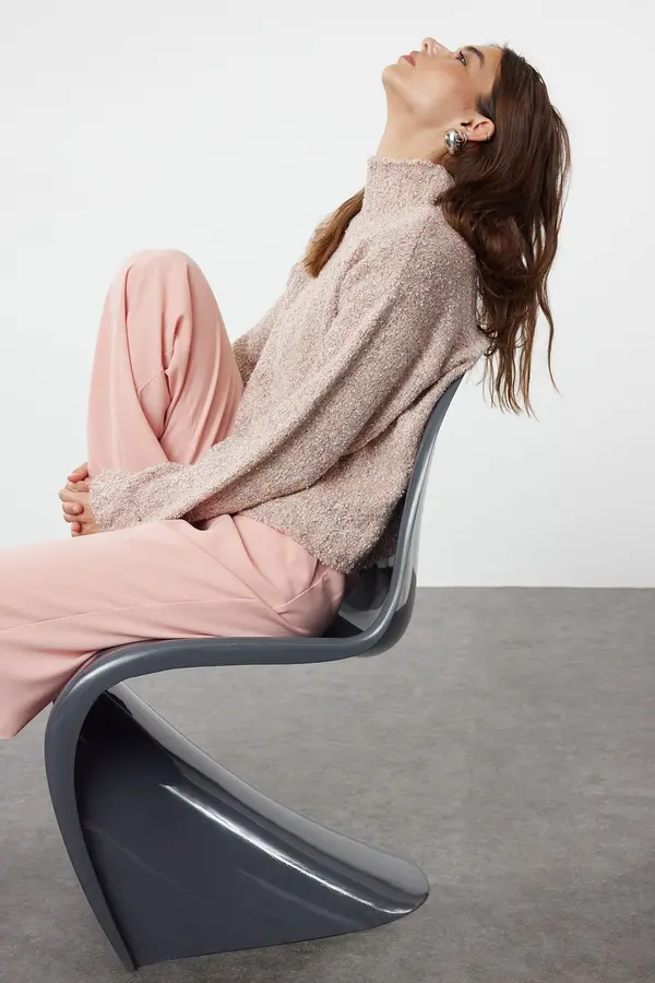 Trendyol Trendyol Powder Soft Textured Cotton Knitwear Sweater