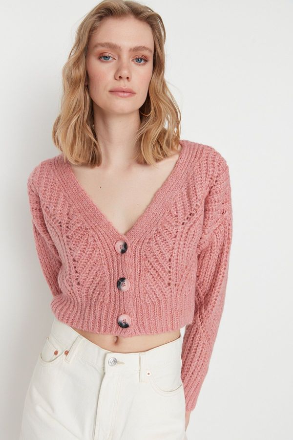 Trendyol Trendyol Powder Soft Textured Crop Knitwear Cardigan