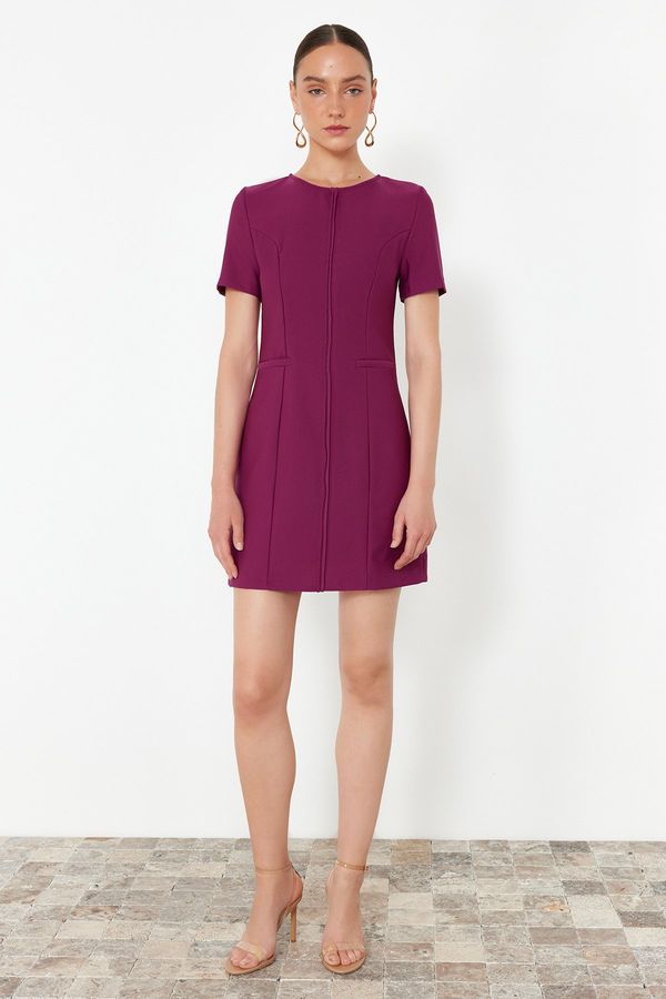 Trendyol Trendyol Purple A-line Crew Neck Mini Woven Dress