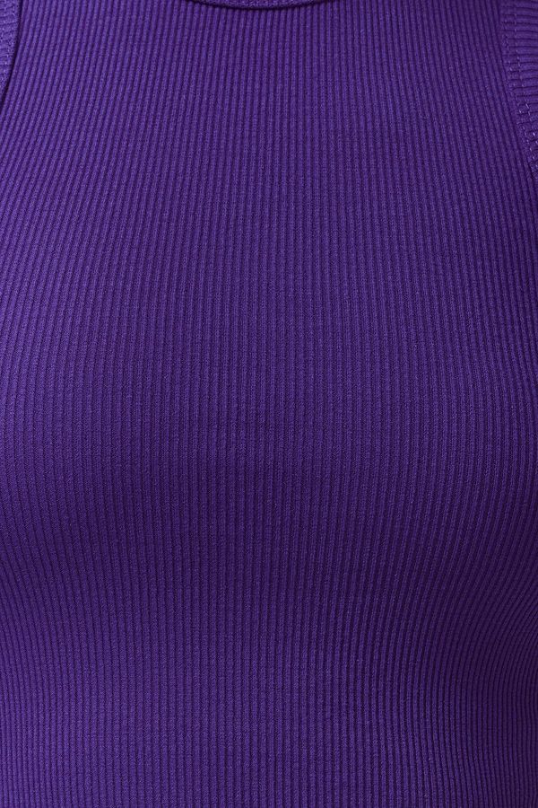 Trendyol Trendyol Purple Barbell Neck Ribbed Flexible Knitted Undershirt