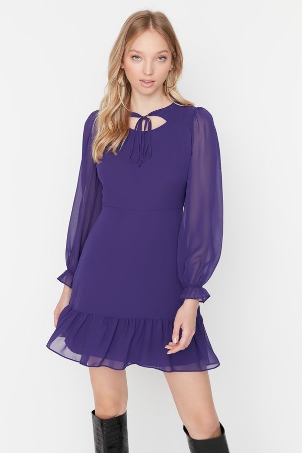 Trendyol Trendyol Purple Collar Detailed Woven Dress