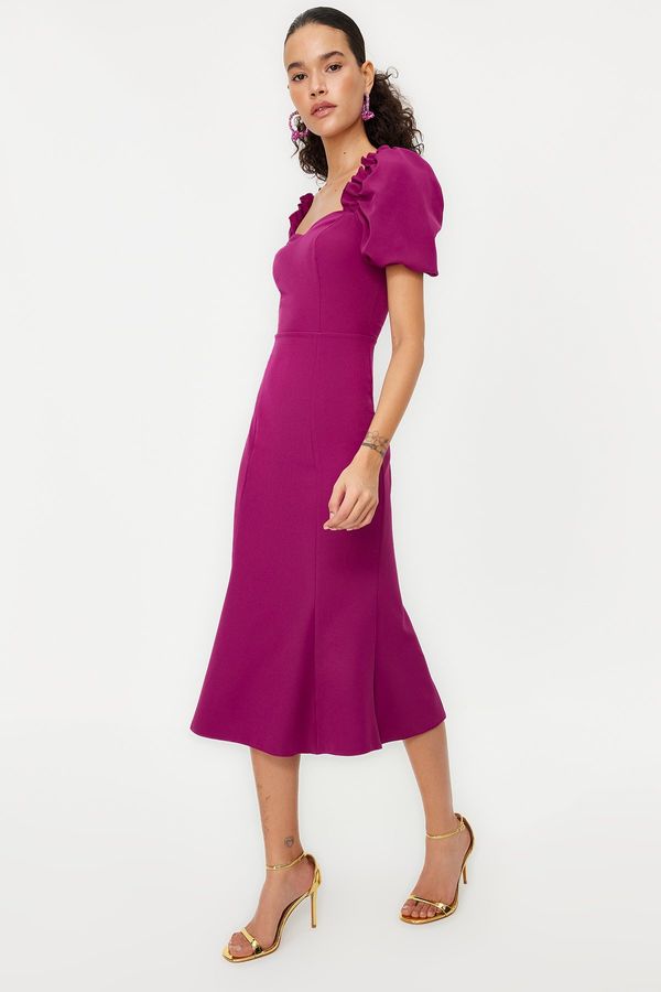 Trendyol Trendyol Purple Collar Detailed Woven Elegant Evening Dress