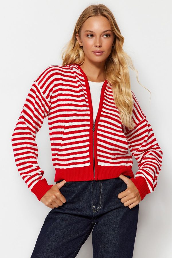 Trendyol Trendyol Red Hood podrobna pletenina Cardigan