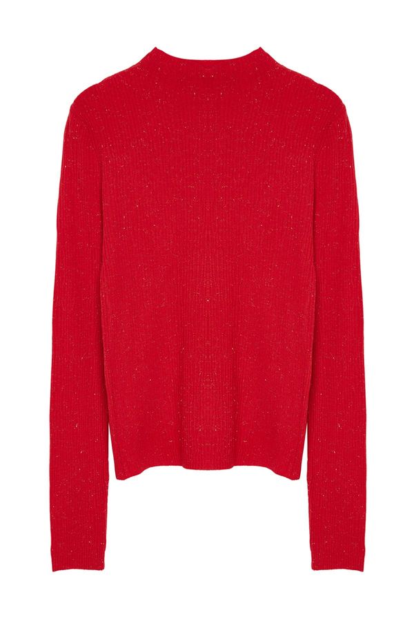 Trendyol Trendyol Red Premium Yarn Stand Collar Knitwear Sweater