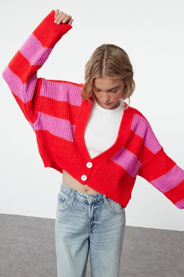 Trendyol Trendyol Red Soft Texture Knitted Cardigan