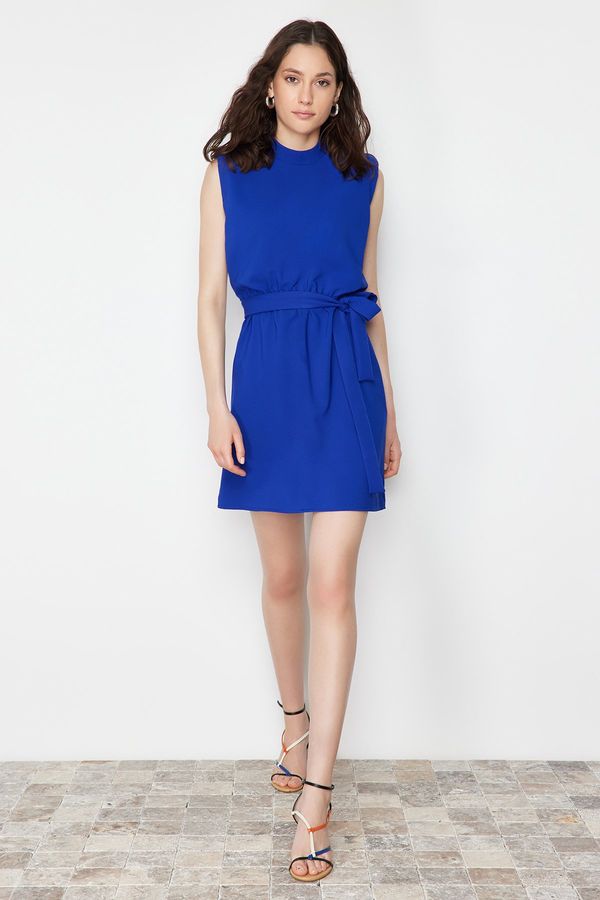 Trendyol Trendyol Saks Belted A-line Mini Woven Dress