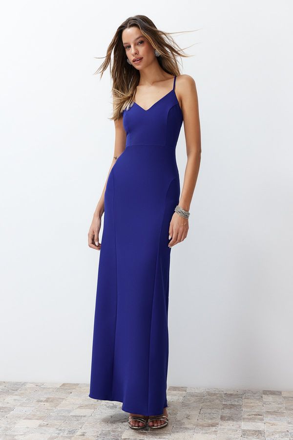 Trendyol Trendyol Saks Fitted Long Woven Elegant Evening Dress