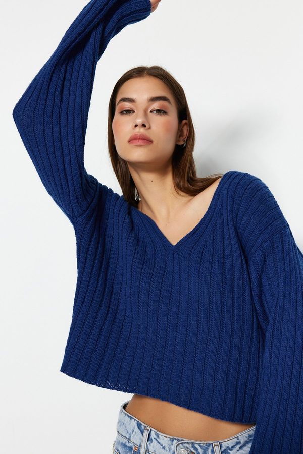 Trendyol Trendyol Saks široko prilegajoča se žitna volna Osnovni pulover za pletenine