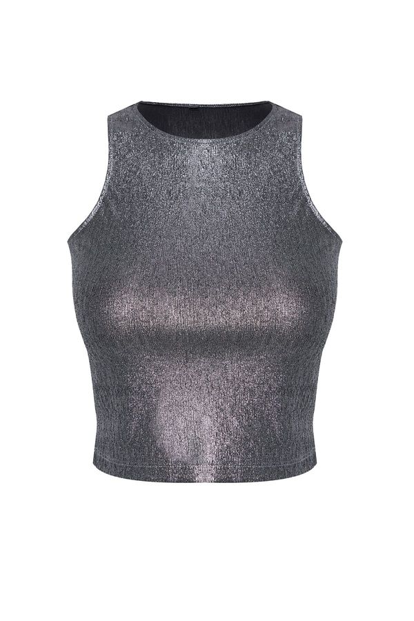 Trendyol Trendyol Silver Shiny Glitter Knitted Bustier