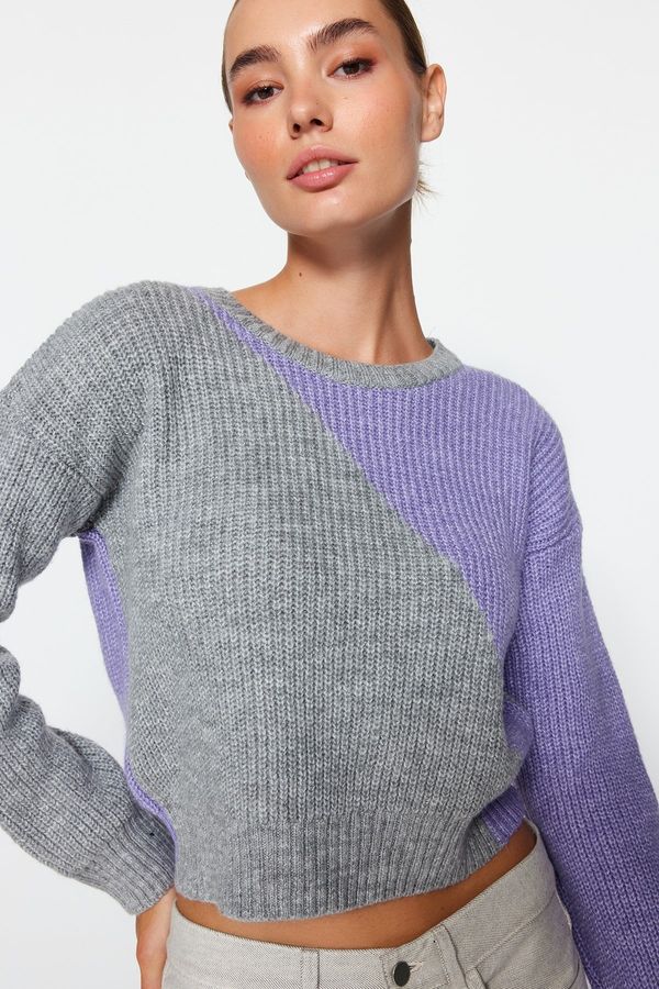Trendyol Trendyol sivi barvni blok pletenine pulover