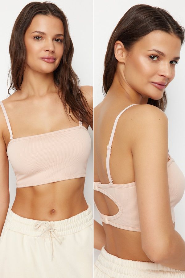 Trendyol Trendyol Skin Seamless/Seamless Strapless Bra with Straps Covered Knitted