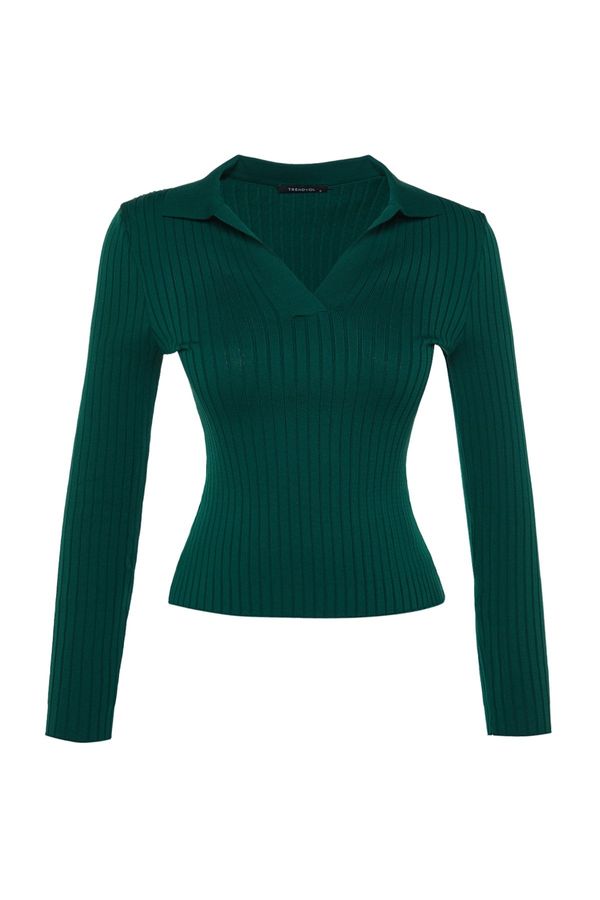 Trendyol Trendyol smaragdno zeleni pulover za pletenine