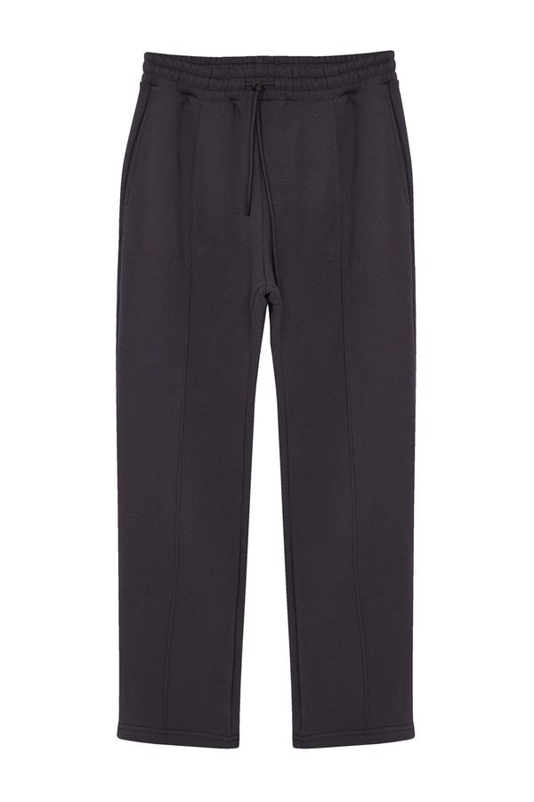 Trendyol Trendyol Smoked Regular/Straight Cut Thick Sweatpants with Stitching Detail