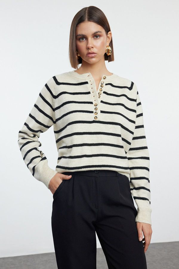 Trendyol Trendyol Stone Basic Striped Knitwear Sweater