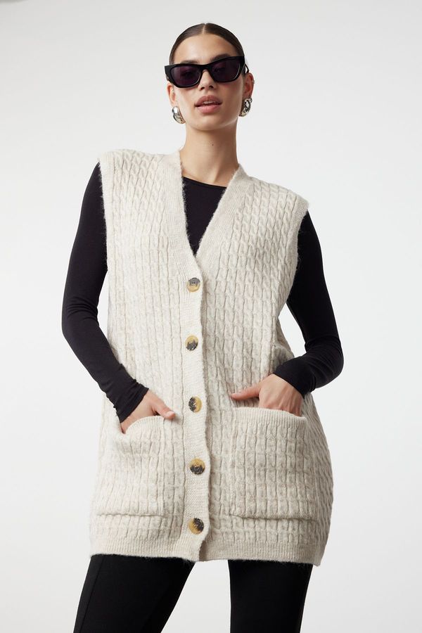 Trendyol Trendyol Stone Braided Knitwear Vest/Sweater
