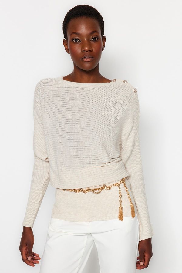 Trendyol Trendyol Stone Button Podroben pulover za pletenine
