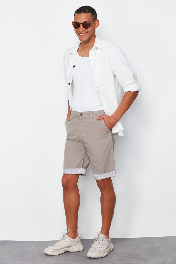 Trendyol Trendyol Stone Colored Regular Fit Double Leg Gabardine Shorts