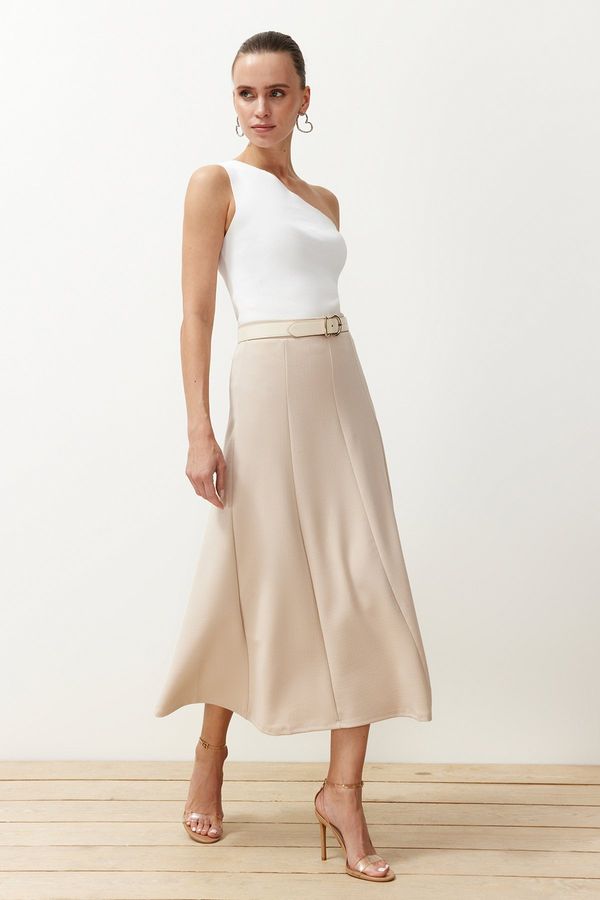 Trendyol Trendyol Stone Flared Maxi Elastic Skirt