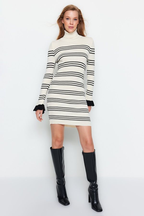 Trendyol Trendyol Stone Mini Turtleneck Knitwear Dress