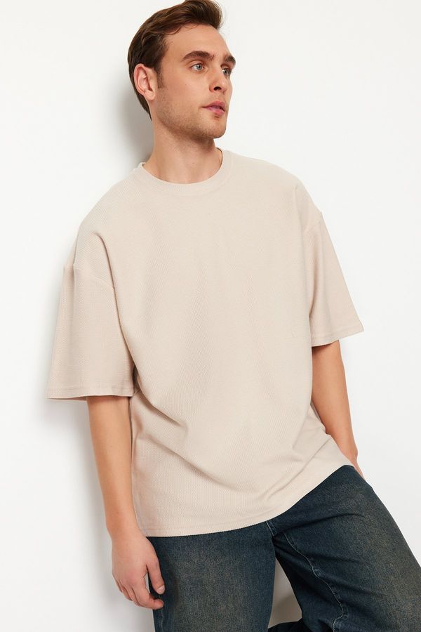 Trendyol Trendyol Stone Oversize 100% Cotton Textured T-Shirt