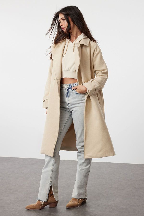 Trendyol Trendyol Stone Oversize Belted Coat