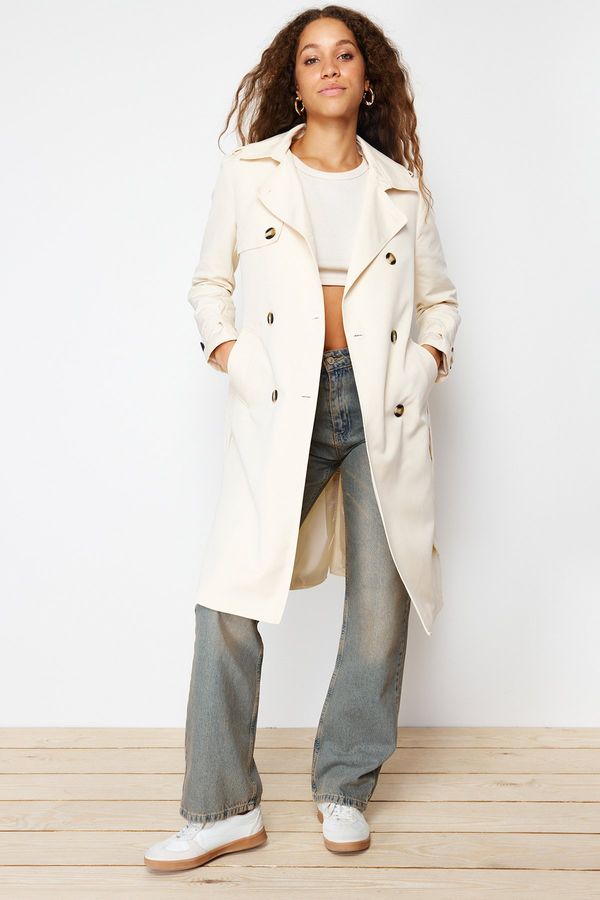 Trendyol Trendyol Stone Regular Belt Midi Trench Coat