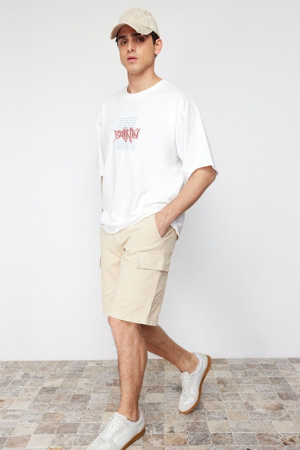 Trendyol Trendyol Stone Relaxed Fit Cargo Pocket Denim Jeans Shorts & Bermuda