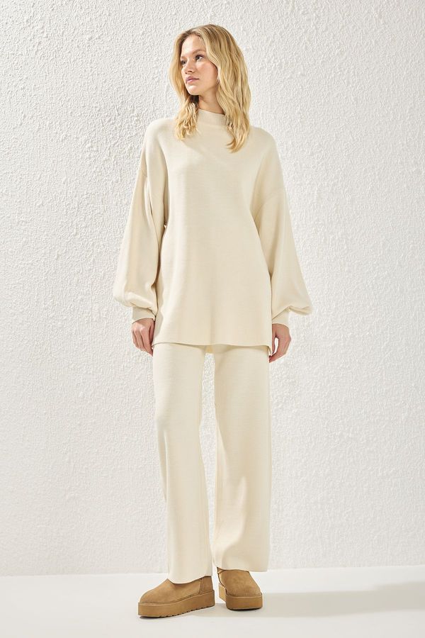 Trendyol Trendyol Stone Relaxed Pique Plain Knitwear Hijab Upper-Lower Team