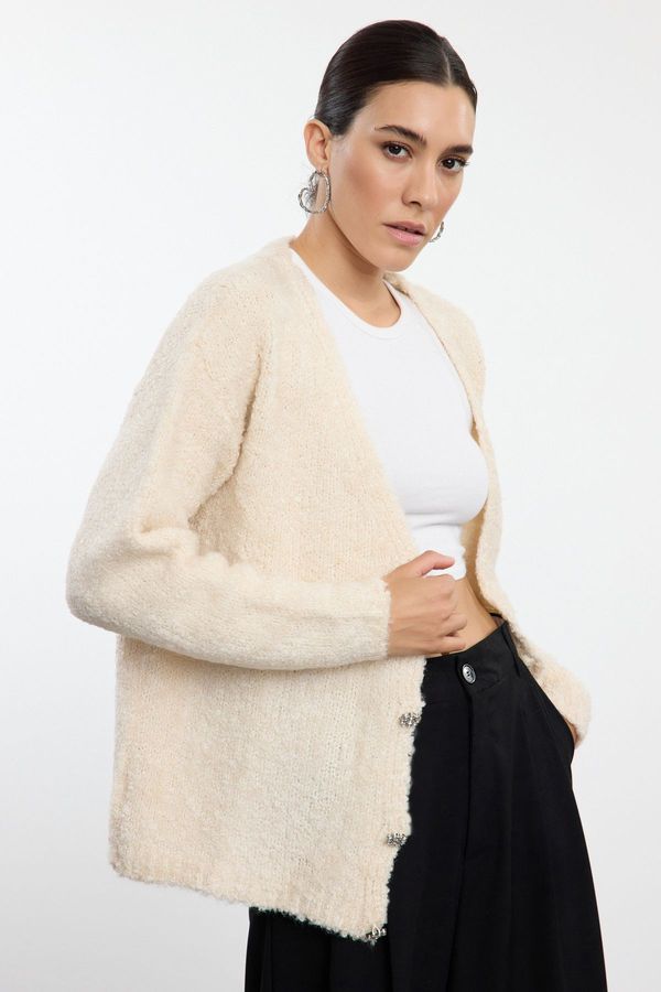 Trendyol Trendyol Stone Soft Texture Knitted Cardigan