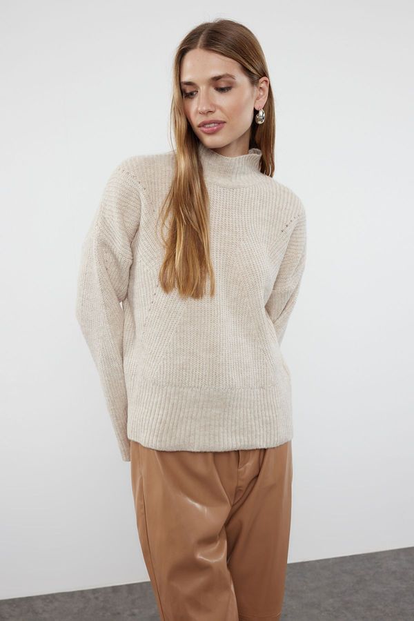 Trendyol Trendyol Stone Soft Textured Basic Knitwear Sweater
