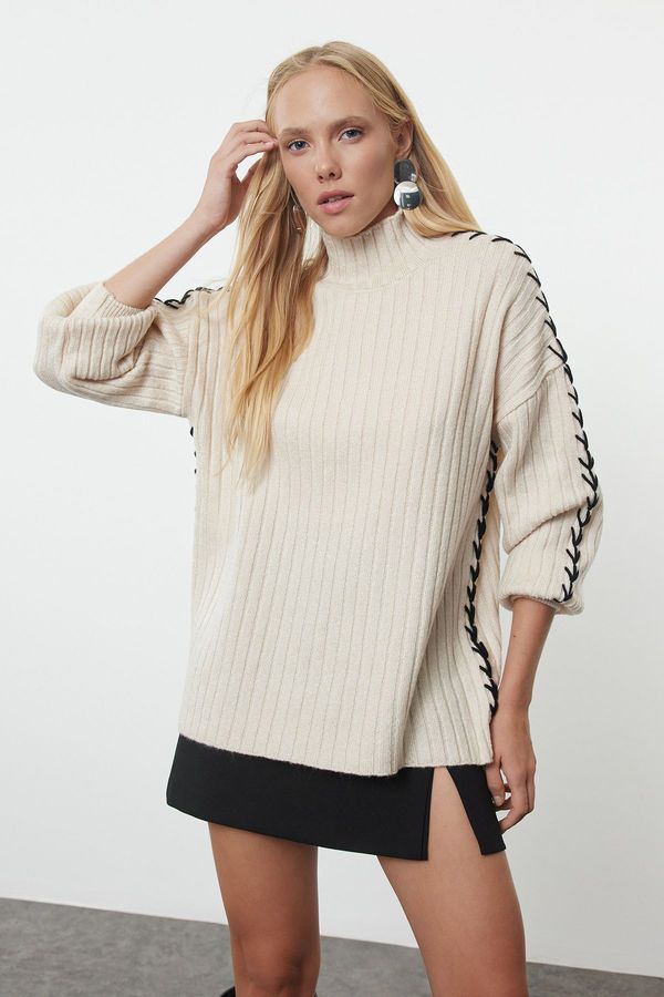 Trendyol Trendyol Stone Stand Collar Knitwear Sweater